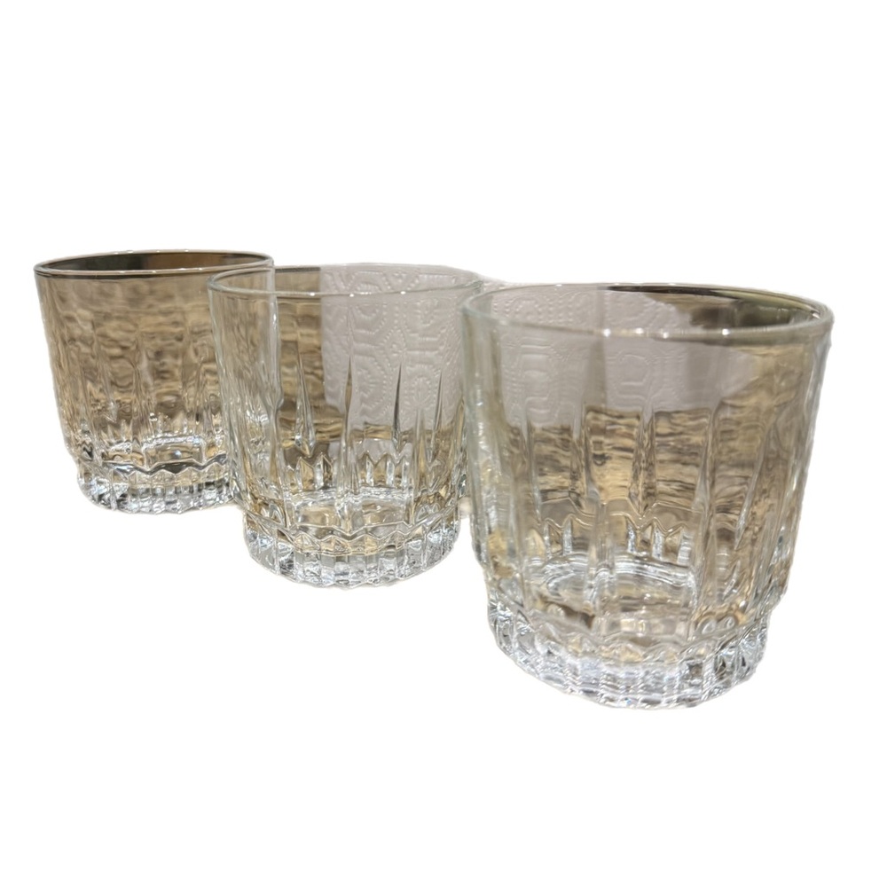 Set of 3 Arcaroc Whiskey Drinking Glasses Barware Old Money Ralph Lauren Style